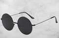 Unisex Black Round Sunglass