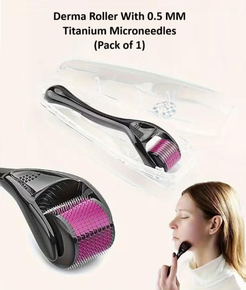 Derma Roller With 0.5 MM Titanium Microneedles  (Pack of 1 )